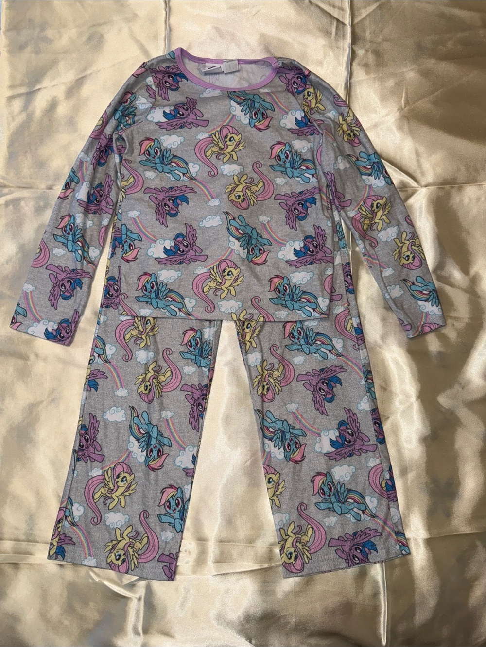 Girls' Gray My Little Pony Print Pajama Set - Long Sleeve Top & Pants